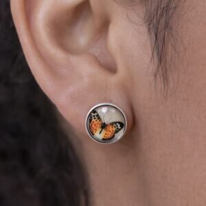 Painted Lady Butterfly Stud Earrings Teachercore Cottagecore Nature Jewelry